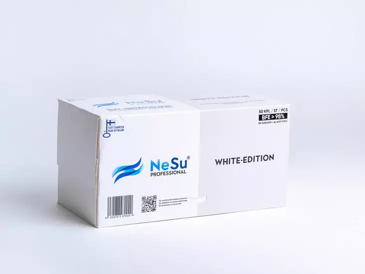 Suomalainen kasvomaski Nesu Valkoinen - Kasvomaski, suojaimet - 223349-1 - 1