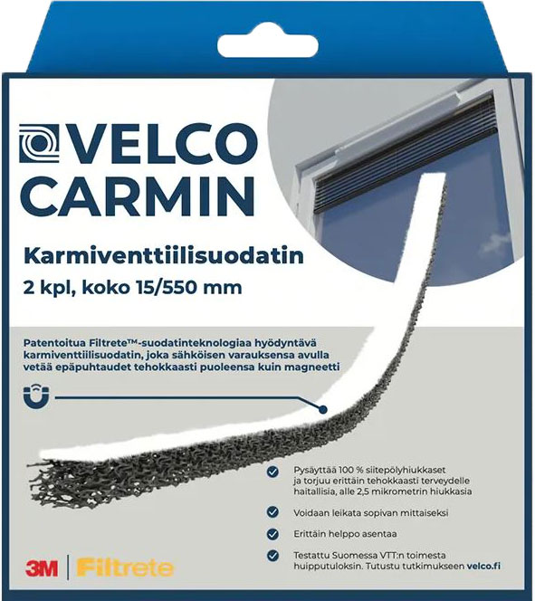 Velco Carmin karmiventtiilin suodatin - Filtrete suodatinkankaat - 016502 - 1